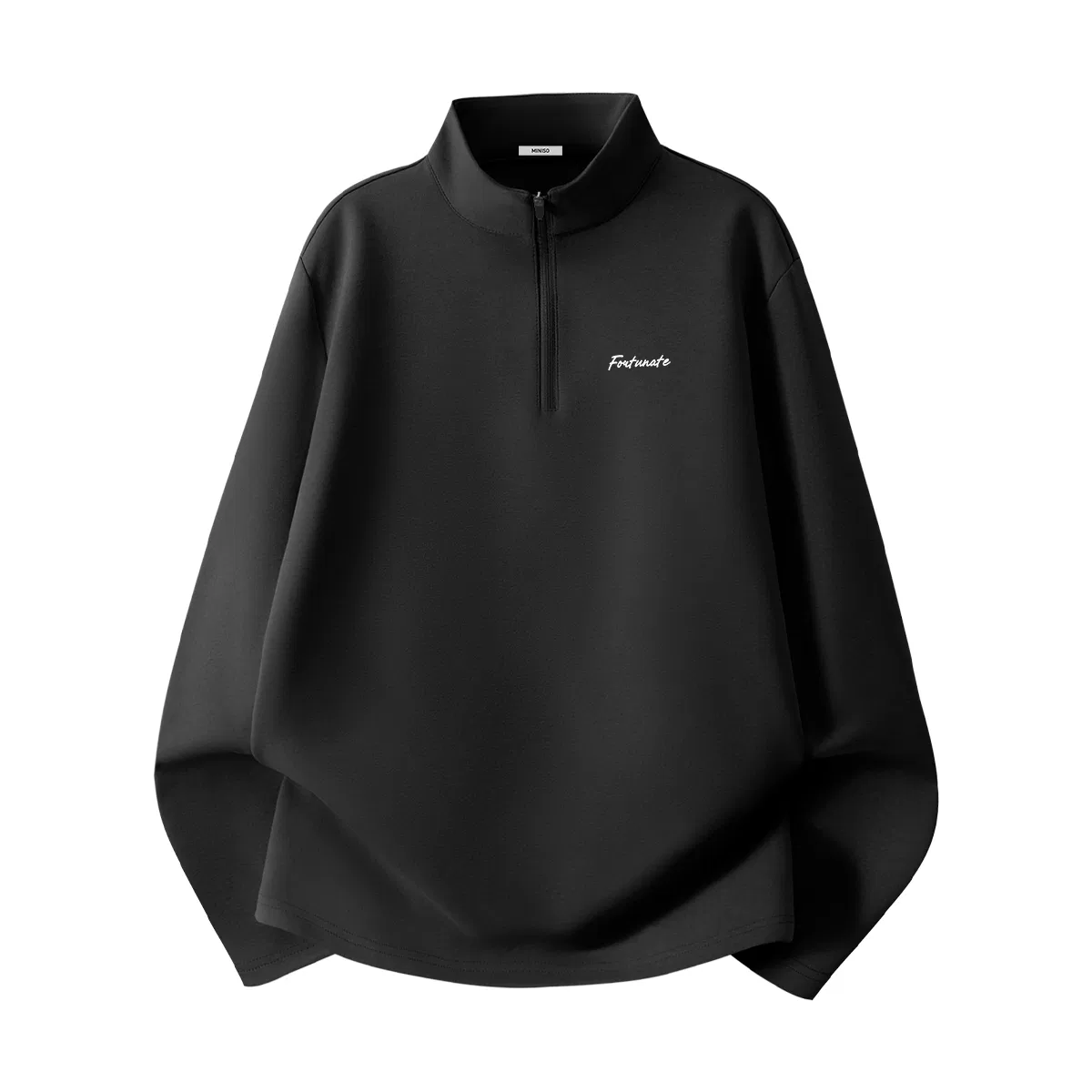 Детский свитшот с быстросохнущей антибактериальной тканью MINISO, Black (With White Chest Logo)