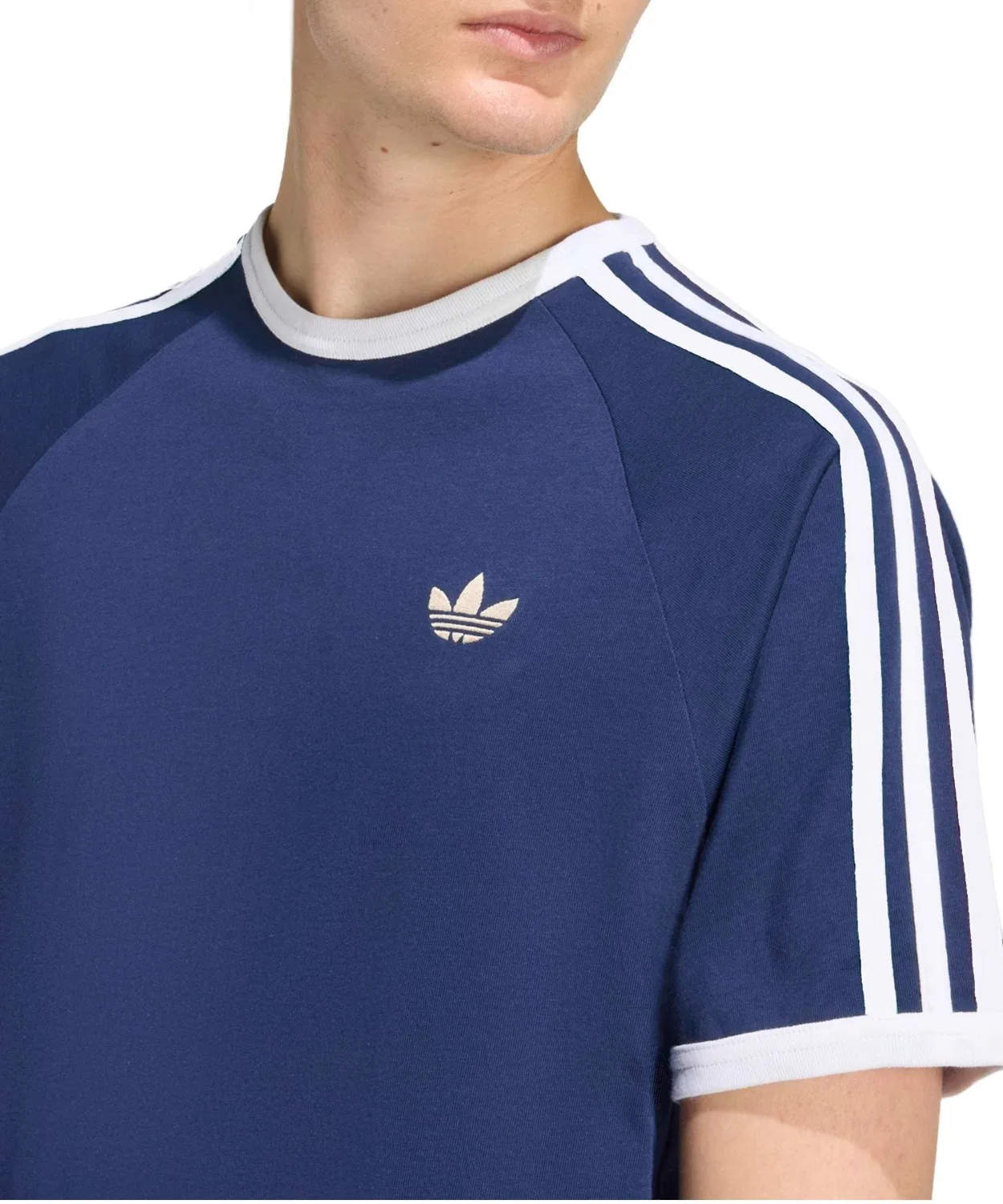 Мужская футболка с коротким рукавом с принтом три полосы Adidas 3-STRIPES TEE, Navy — фото 2