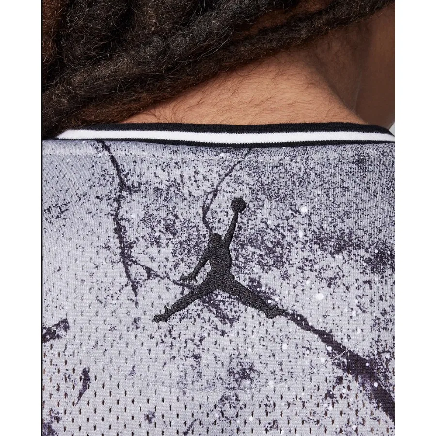 Детский спортивный топ Nike Jordan JDN Jordan 23 AOP Jersey, Серо-черный — фото 4