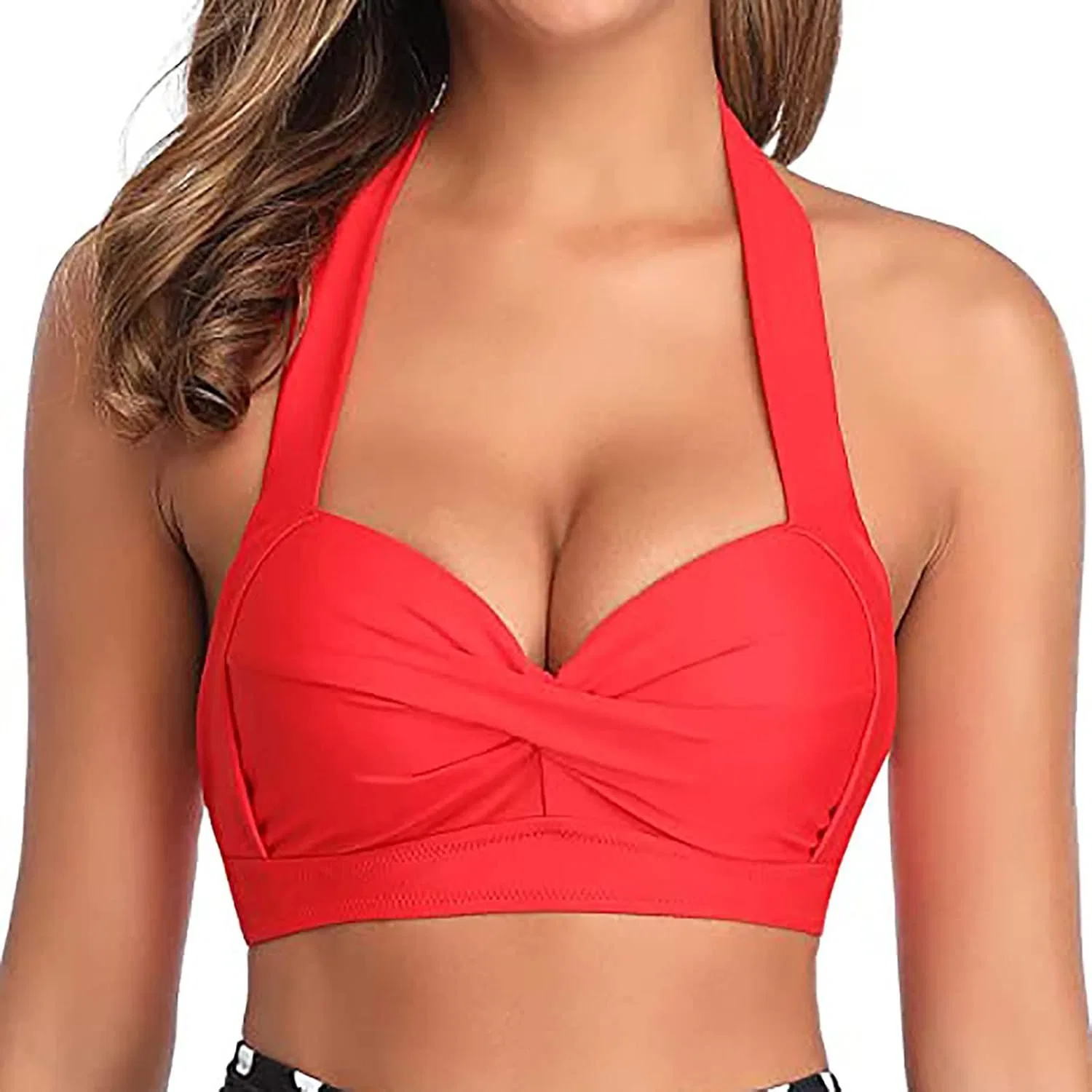 Женский танкини с принтом в клетку, Watermelon Red-1