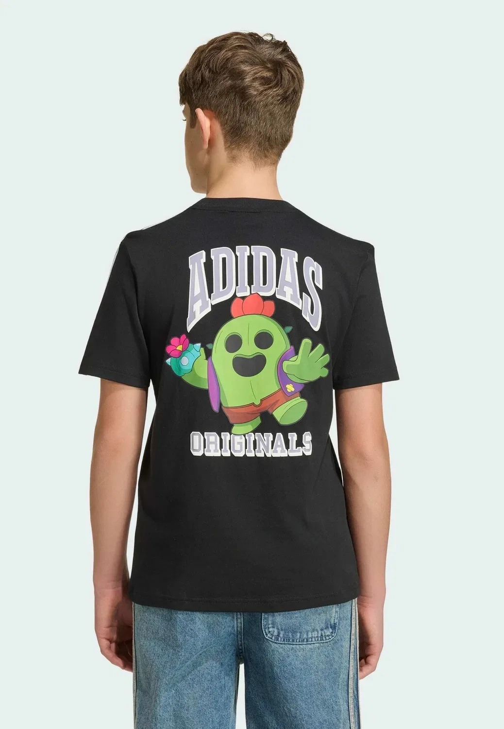 Свободная футболка с графическим принтом, унисекс Adidas Originals, Black White