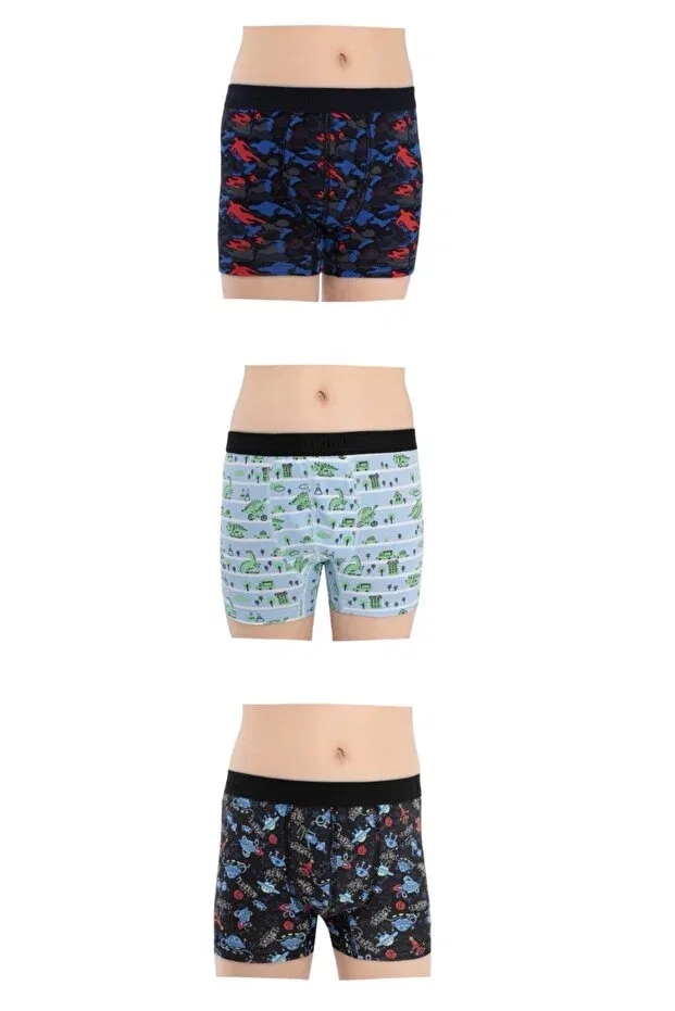 Детские боксеры для мальчиков хлопковые комплект 3 шт Öztaş boys' 3-piece lycra boxer 3720-f Nightlove, Multicolor