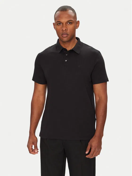 Поло regular fit Supima Calvin Klein, черный