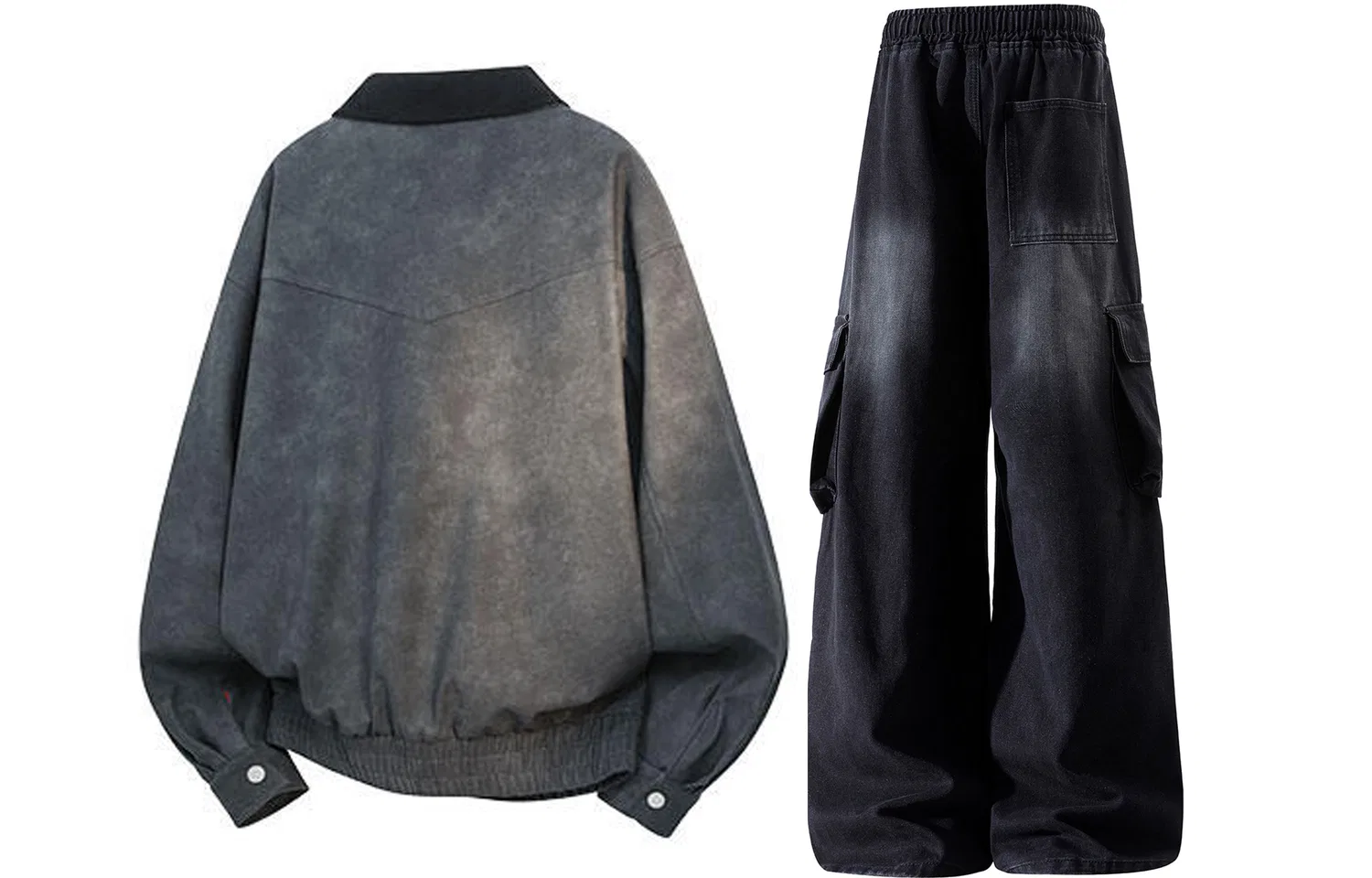 Детский комплект из куртки и брюк с отложным воротником X1617, Brown Cotton Jacket+Black Pants — фото 4