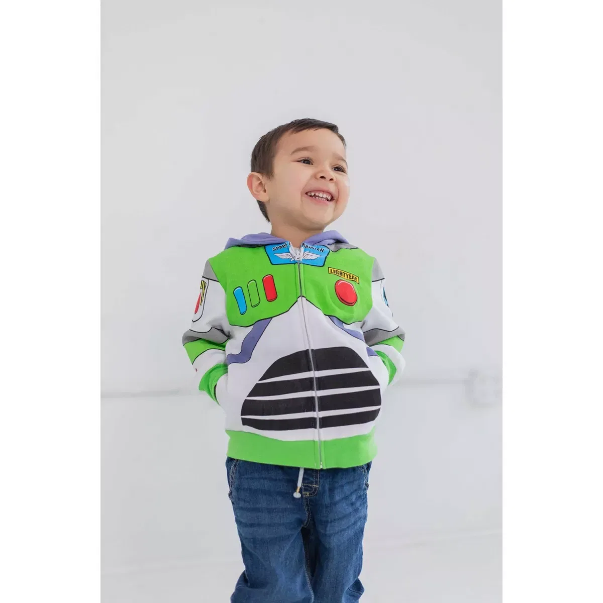 Детское худи с принтом Toy Story Buzz Lightyear Disney, Green — фото 2