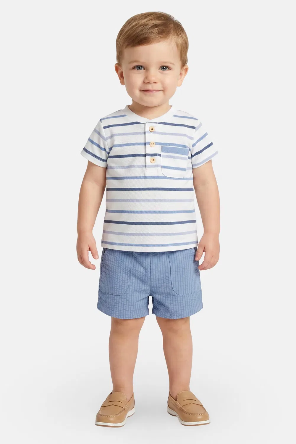Комплект футболка и шорты в полоску для мальчиков Baby Essentials, разноцветный