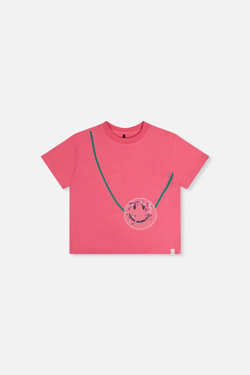 Детская футболка для девочек с принтом смайлик Ivy Kids Deux par Deux, розовый