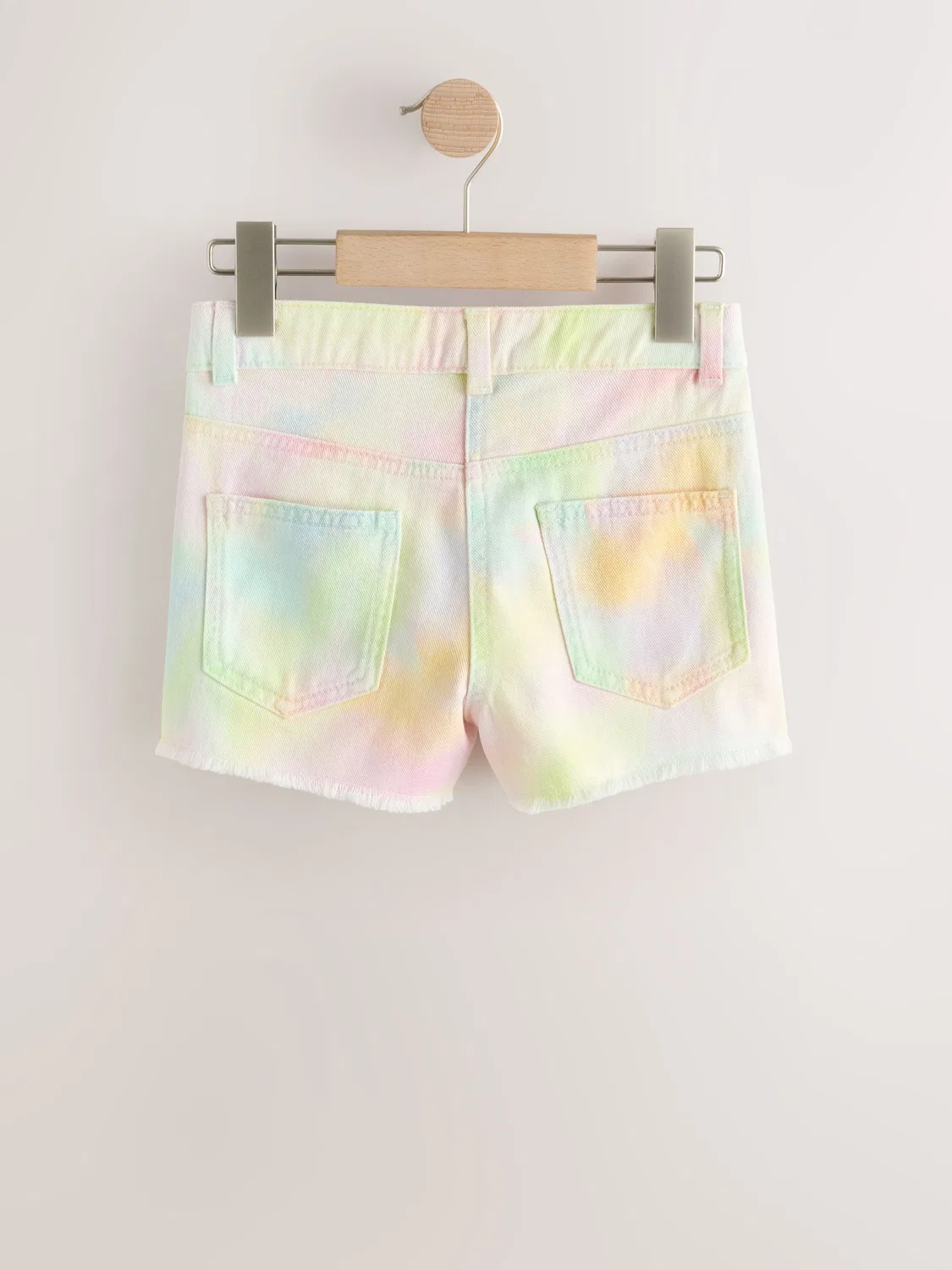 Шорты джинсовые с бахромой, мульти-радужный омбре Next, Multi Rainbow Ombre — фото 2
