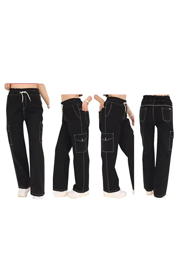 Детские джинсы для девочек свободные Crassi, Black — фото 2