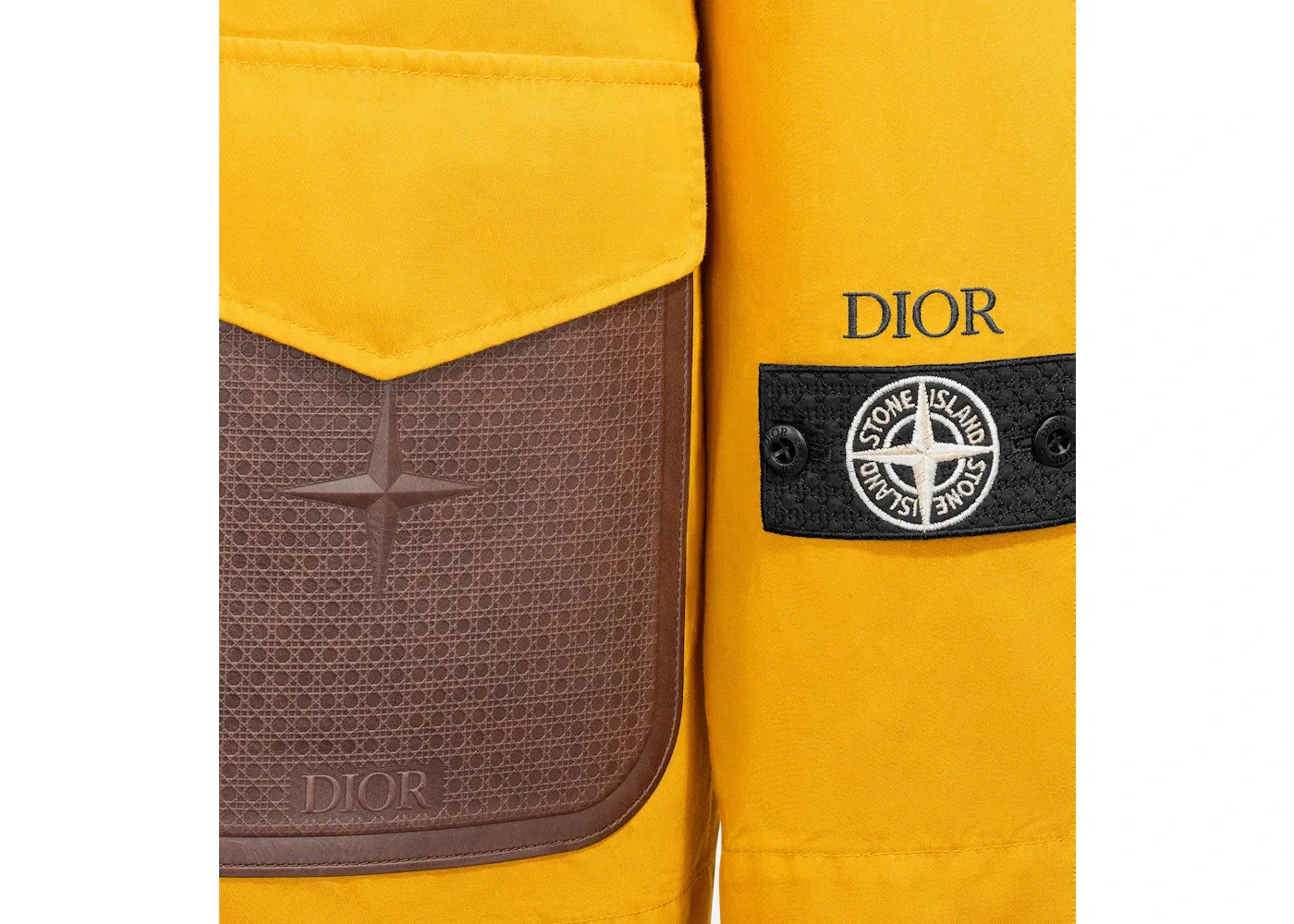 Мужская куртка из сатина с блендом хлопка Dior x Stone Island, Yellow — фото 3