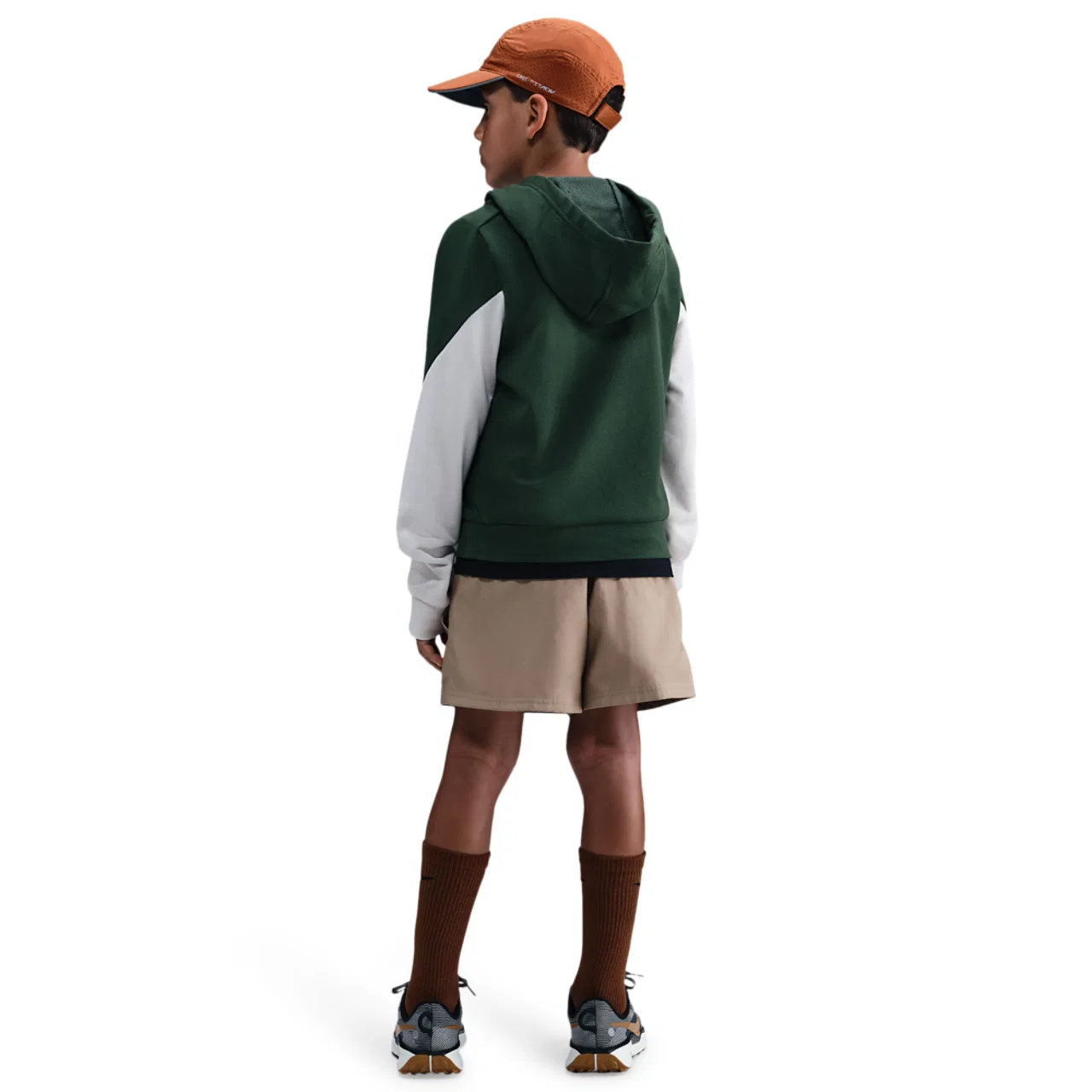 Худи для мальчиков Dri-FIT Multi Fleece Nike, цвет Fir/Lt Orewood Brown/Lt Orewood Brown — фото 4