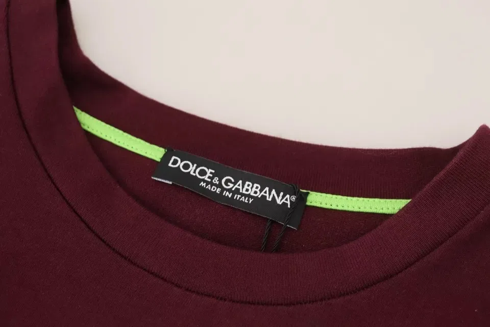 Женская футболка с принтом с коротким рукавом Bordeaux D&G Print Dolce & Gabbana, Bordeaux — фото 3