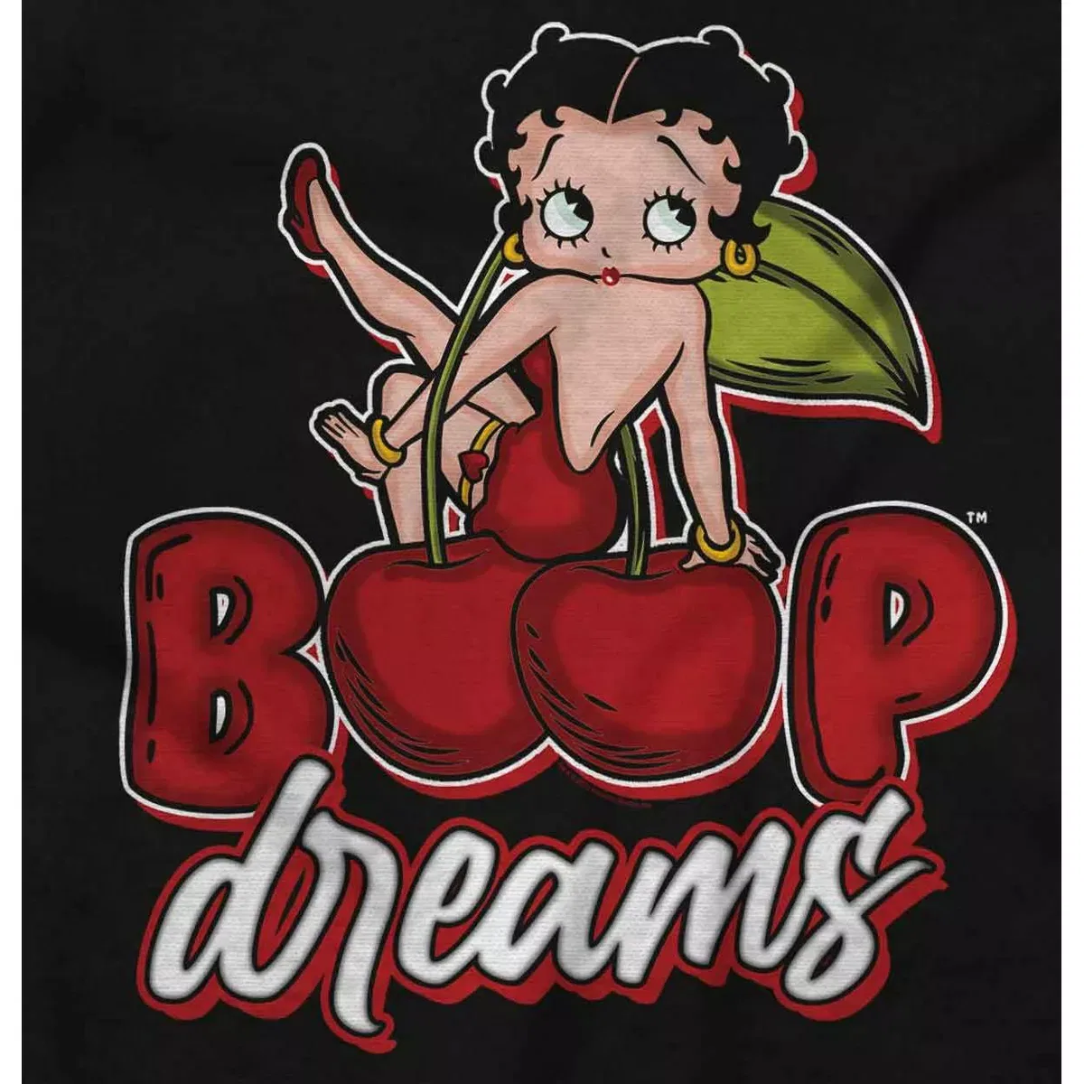 Детское боди для девочек хлопковое Betty Boop Cartoon Cherry Dreams Brisco Brands, Black — фото 2
