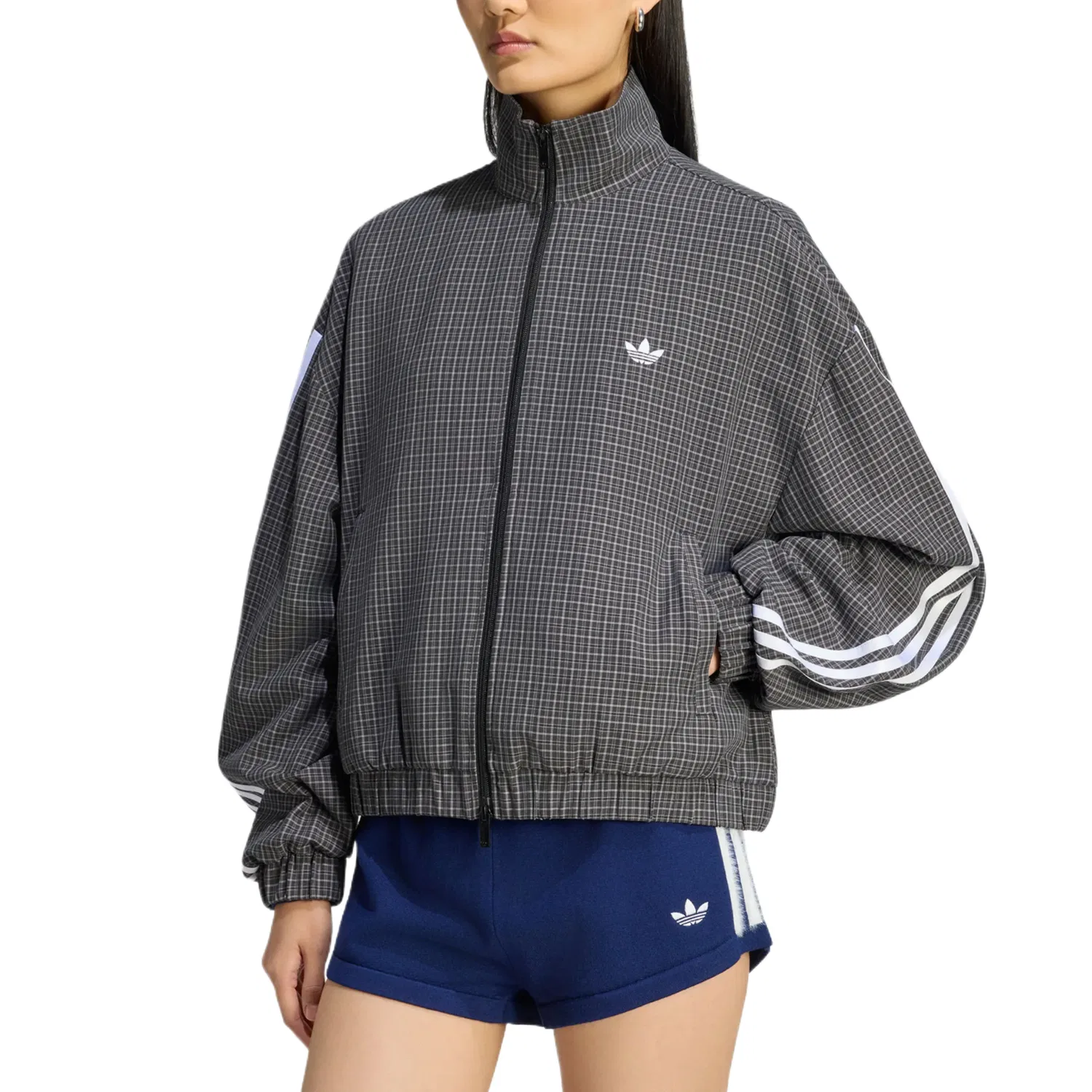 Женская куртка с воротником-стойкой Adidas Originals, Black/Gray/Graphite Black — фото 3