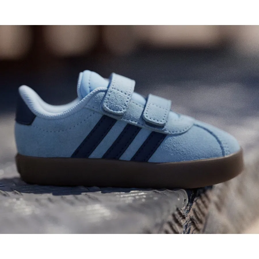 Детские кроссовки с липучками Vl Court 3.0 Cf I adidas, Светло-голубой — фото 2