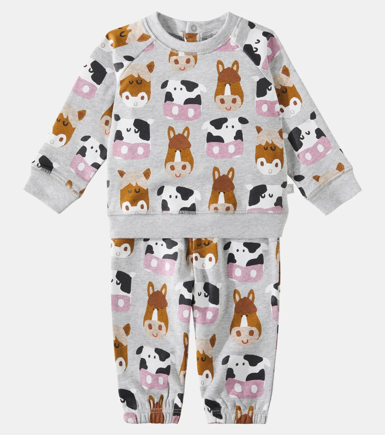 Комплект из свитшота и спортивных штанов из хлопкового джерси Stella Mccartney Kids, серый — фото 2