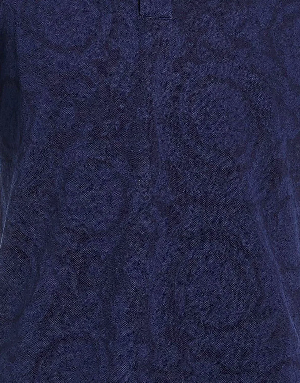Мужское поло из пике с флоральным принтом Versace, темно‑синий — фото 4