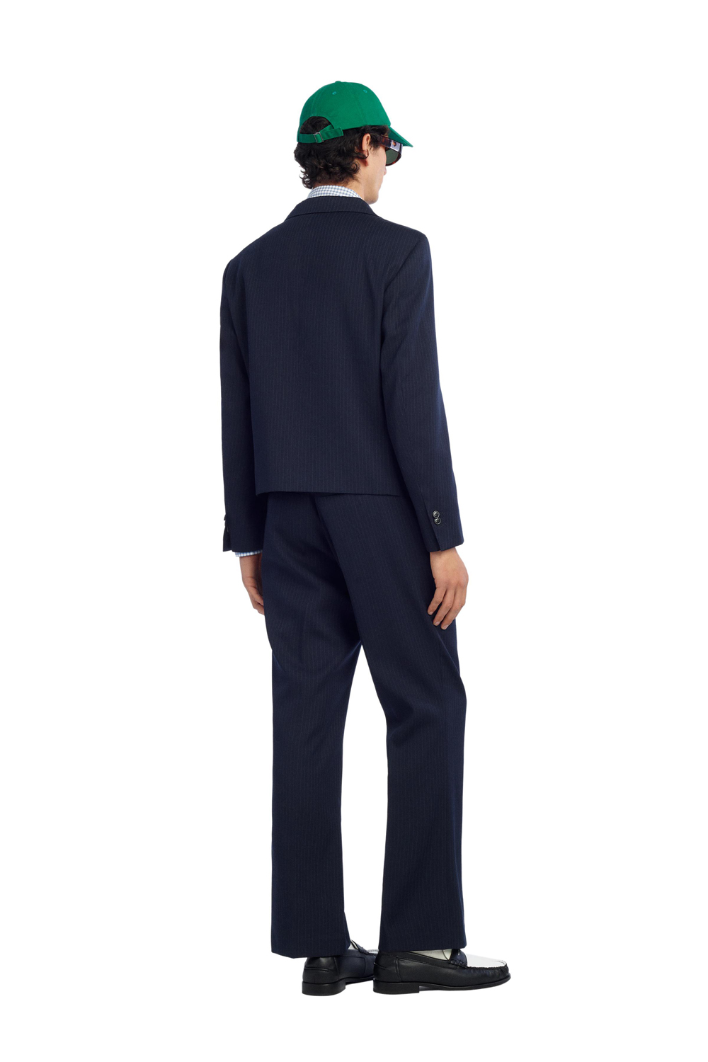 Брюки Zara Benito Antonio Collection Pinstriped Flare Fit Suit, темно-синий — фото 2