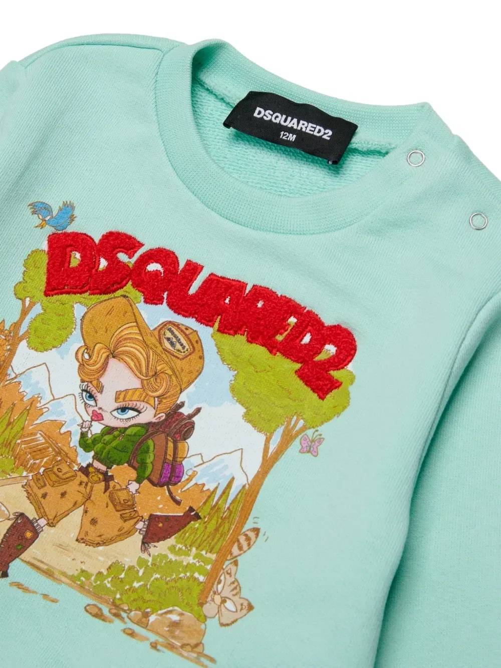 Толстовка с вышивкой Dsquared2 Kids, зеленый — фото 3
