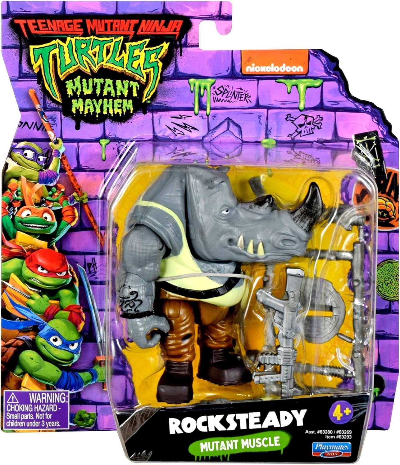 

Фигурка Teenage Mutant Ninja Turtles: Mutant Mayhem, Rocksteady, 9,5 см