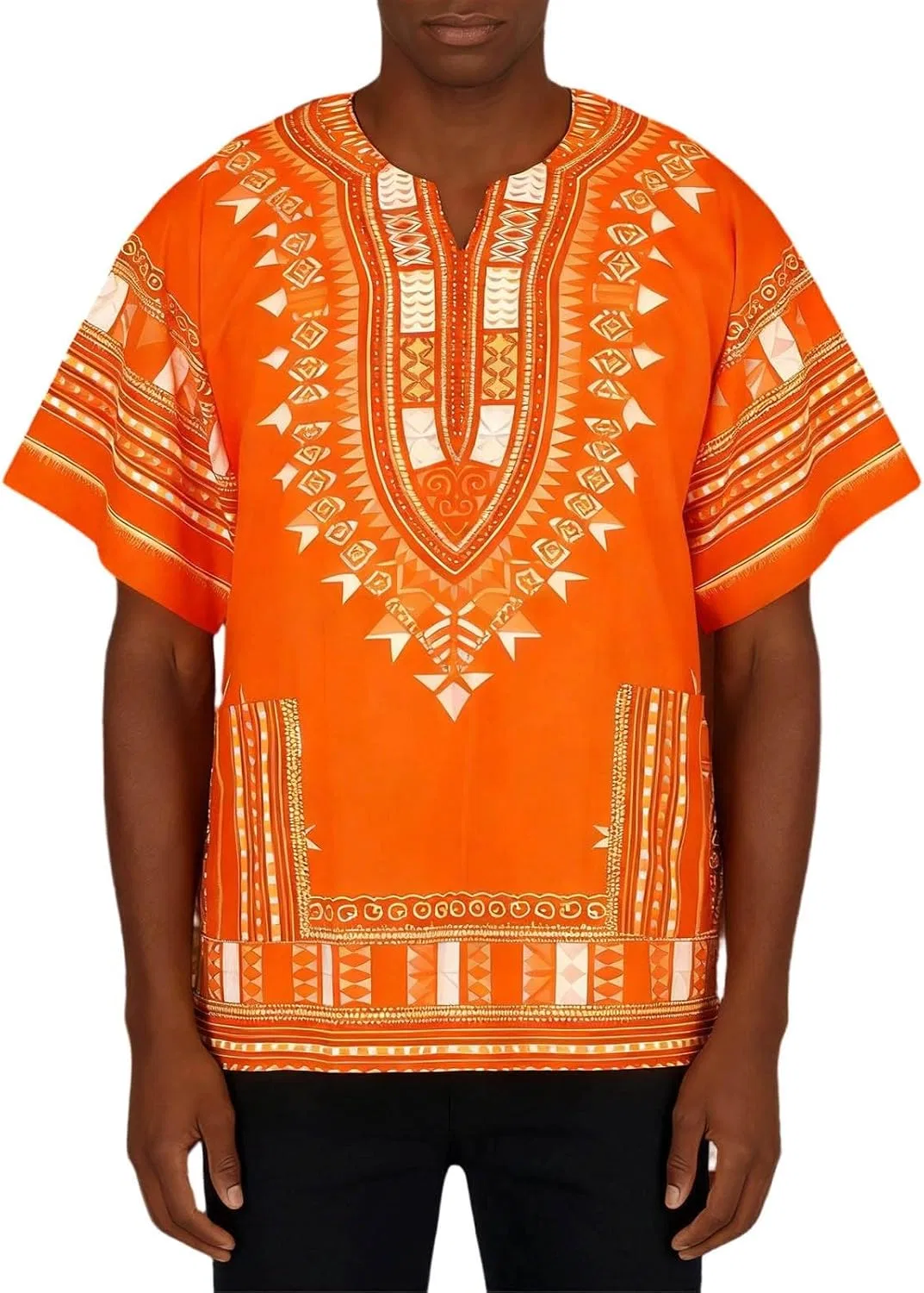 Мужская футболка с принтом Dashiki Loose Fit, Orange
