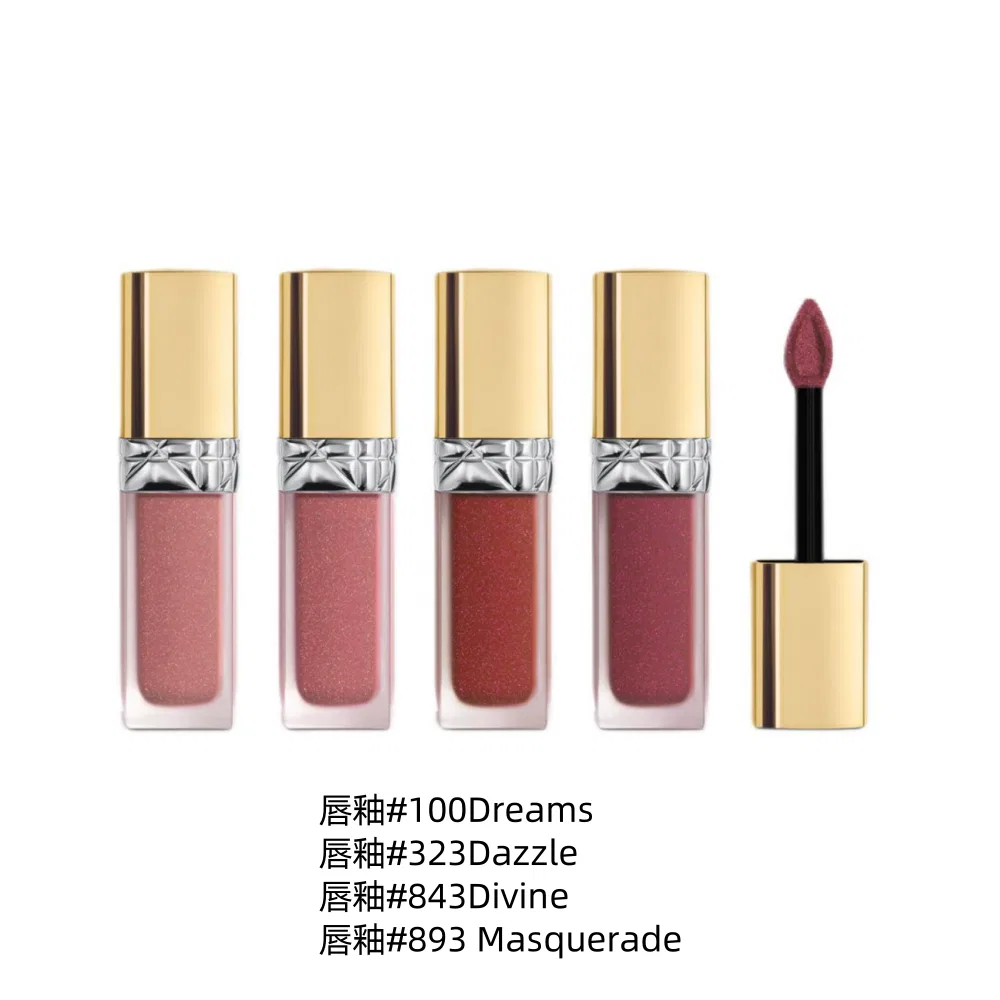 Женский набор матовых жидких помад DIOR 2024 Christmas Limited Edition Rouge Dior Ultra Liquid Lipstick, 4 шт, #100+#323+#843+#893, DIOR, Black — фото 2