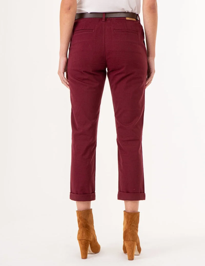 Женские брюки U.S. Polo Assn. Straight Chino, бордовый — фото 2