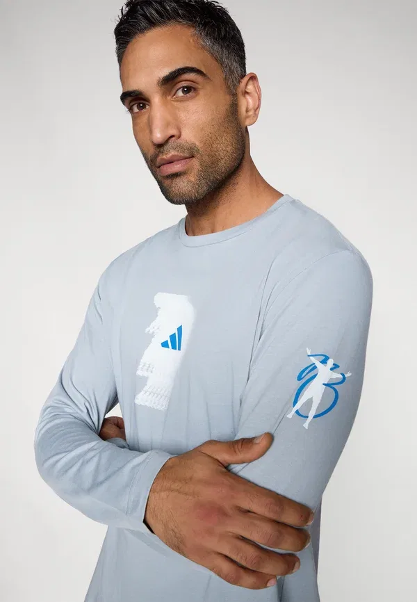 Топ с длинными рукавами Adidas Performance, светло-серый — фото 4