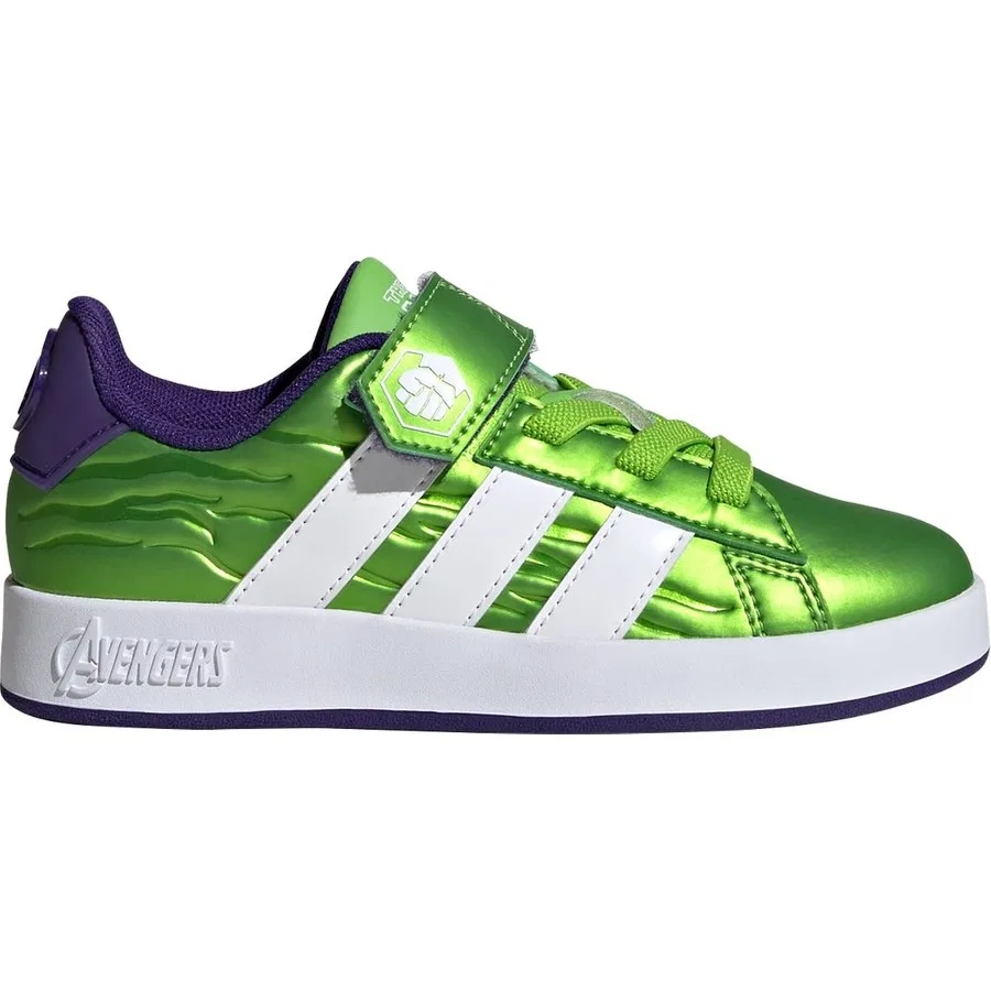 Кроссовки детские с 3D-логотипом Marvel Avengers Grand Court adidas, Зеленый