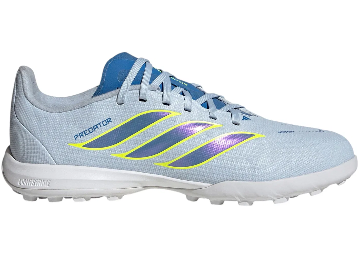 Детские бутсы для футбола с покрытием Ice Cold Precision Collection Adidas Predator League TF, Crystal Sky Ray Blue Team Solar Yellow 2