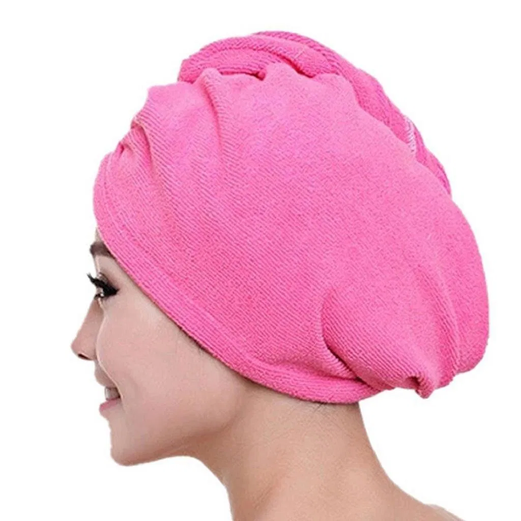 Микрофибровая шапочка для сушки волос, DAEDALUS, 60x25 см, Hot Pink