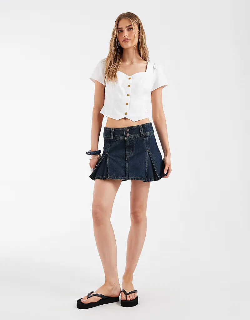 Джинсовая блузка Levi's с коротким рукавом и пуговицами, белый — фото 3
