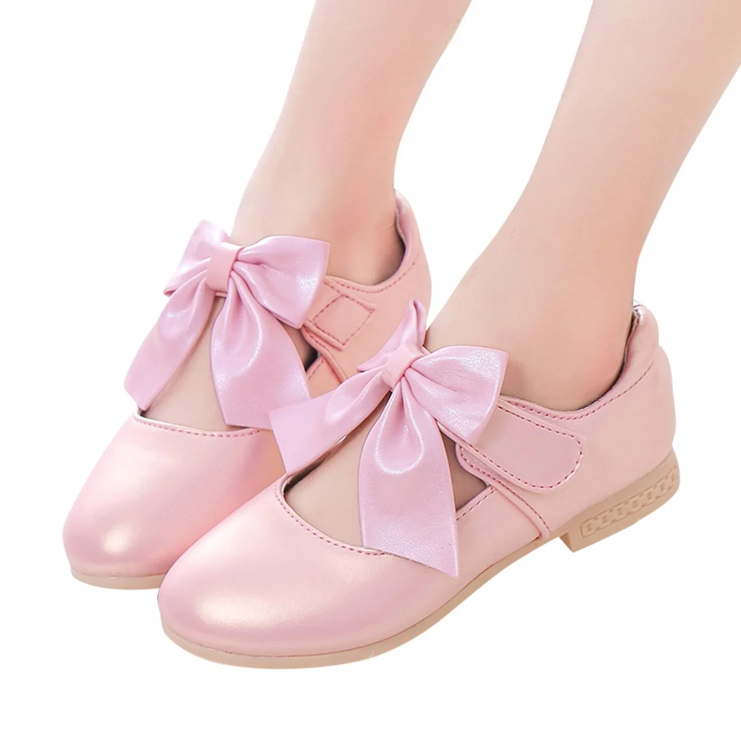 Детские балетки для девочек с кружевом Princess Shoes, Pink Color — фото 3