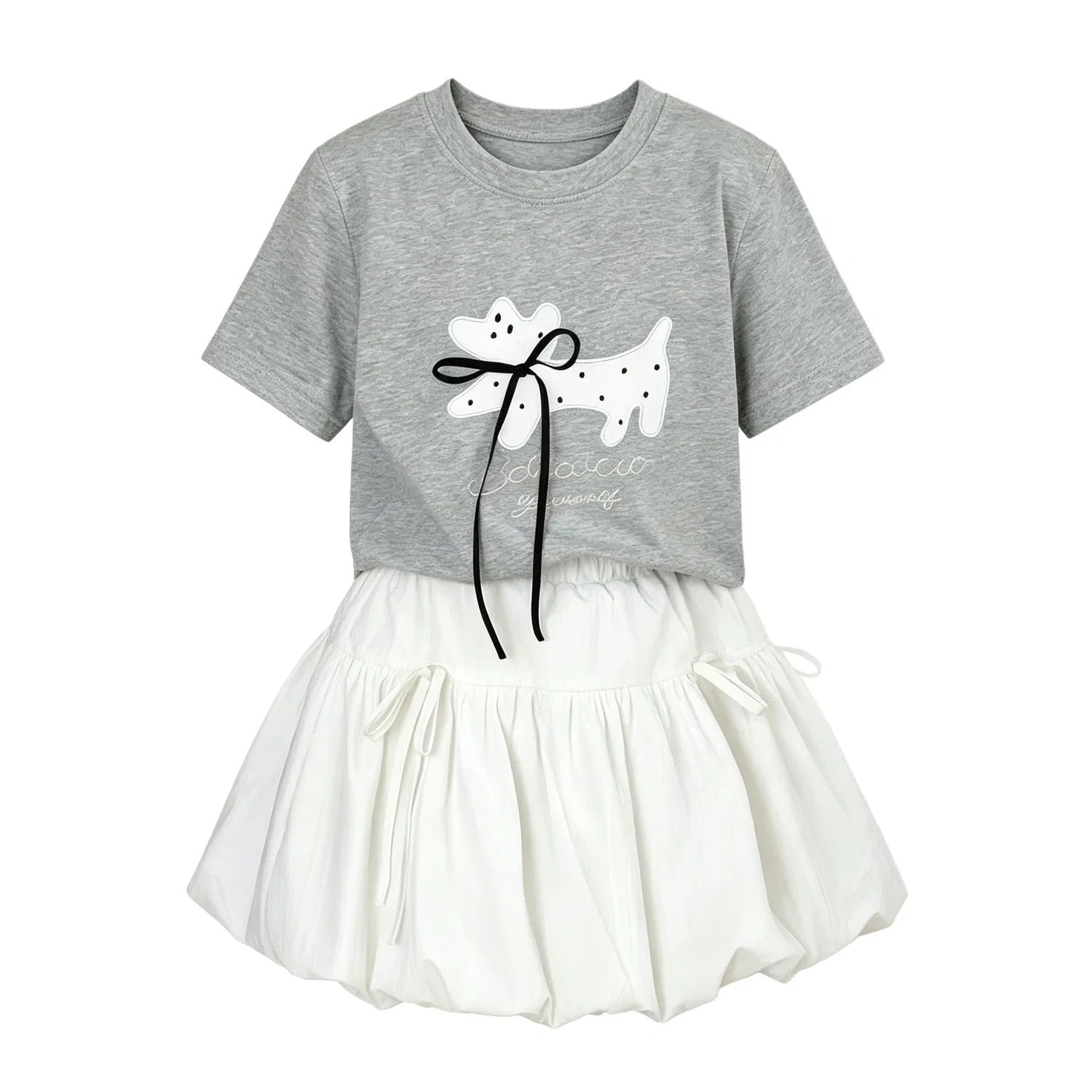 Детский комплект из топа и юбки Lanza, Gray Two-Piece Set