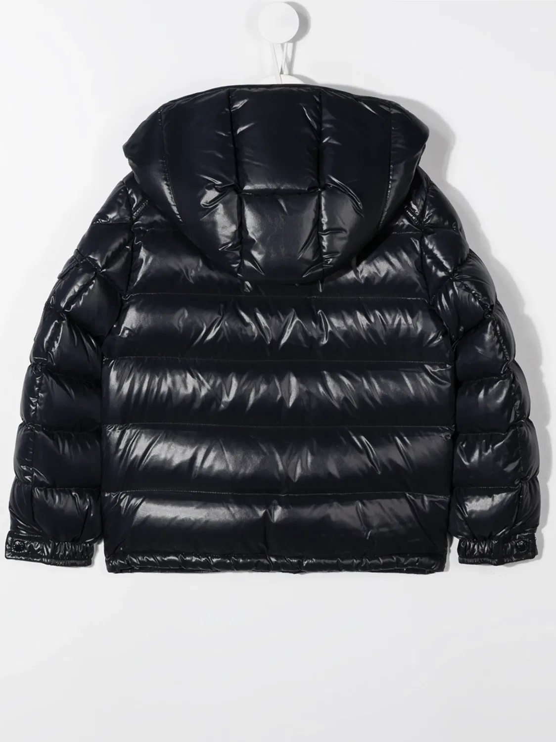Пуховик с капюшоном Moncler, глубокий синий — фото 2