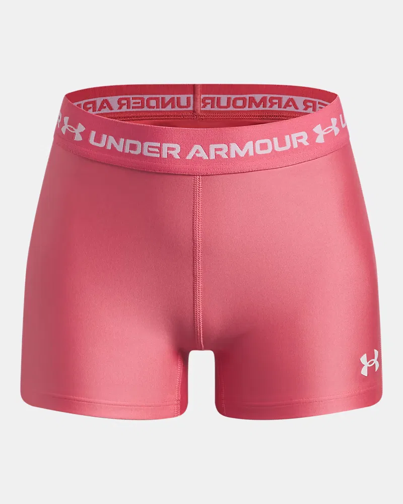 Детские спортивные шорты 7,6 см (внутренний шов) быстросохнущие HeatGear Shorty UnderArmour, Bittersweet Pink/White — фото 4