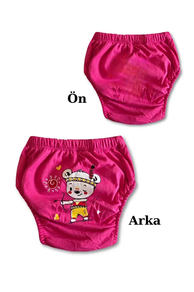 Детские тренировочные трусики для девочек с принтом Panfilia, Pink-Yellow-Pink — фото 2