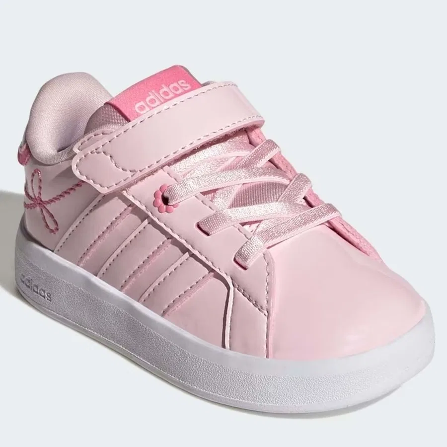 Детские спортивные кроссовки с ортопедической стелькой Grand Court 3.0 Gırls El I adidas, Розовый — фото 2