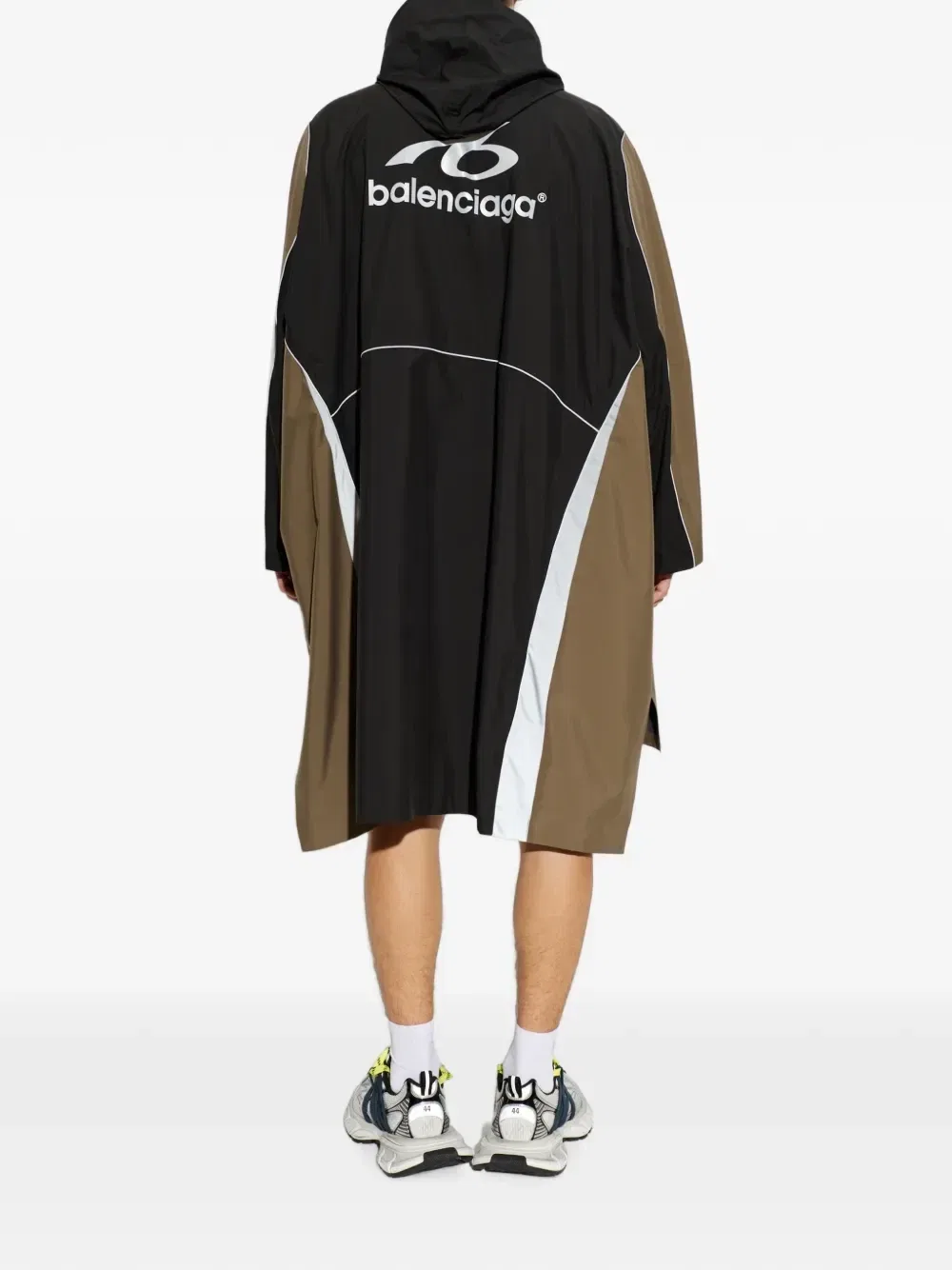 Толстовка с капюшоном, цветными блоками и логотипом Balenciaga, черный — фото 4