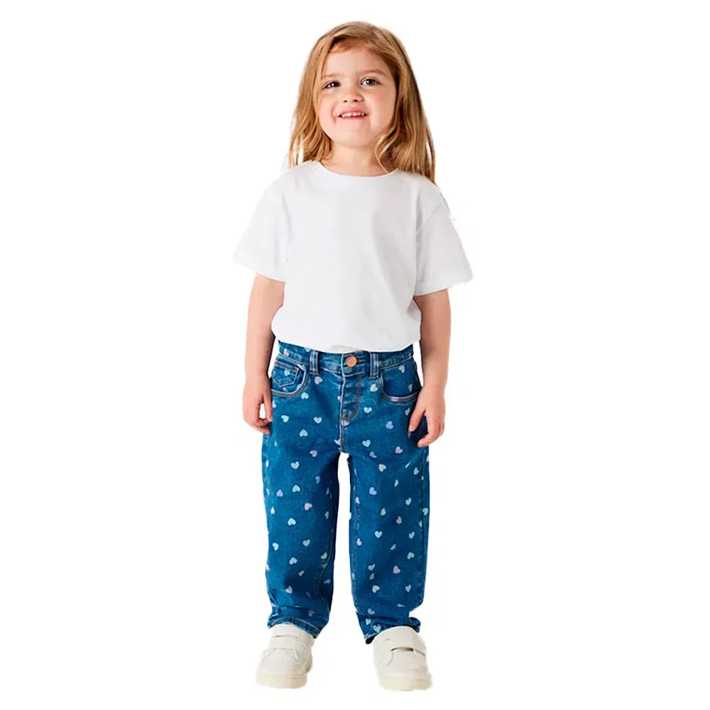 Детские джинсы для девочек с принтом Bella Mom Shaped 3555 Name it, Blue