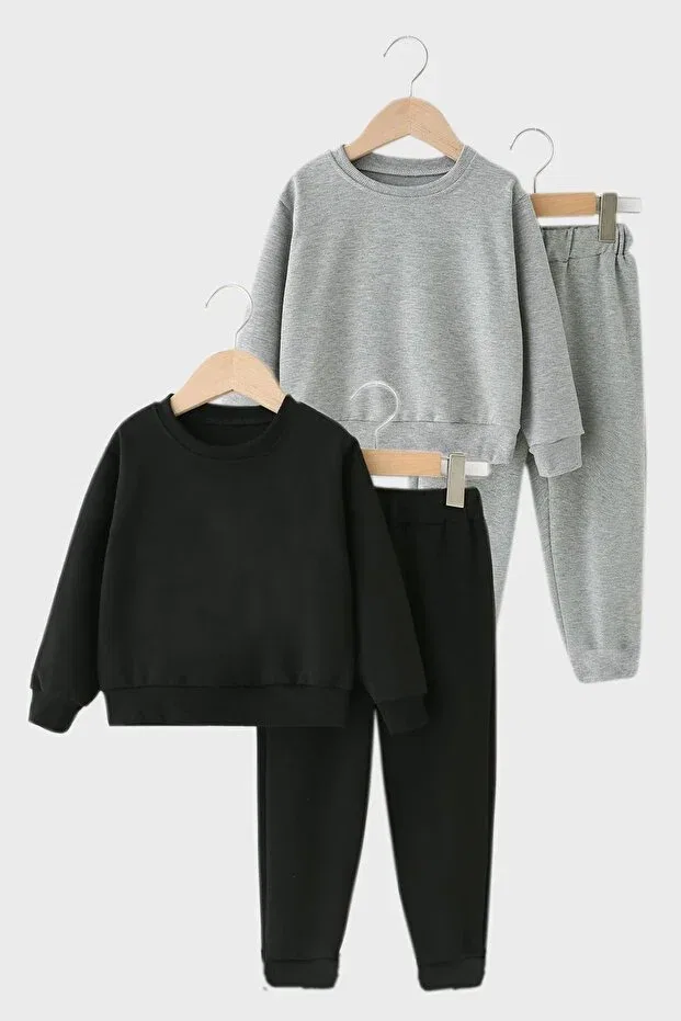 Детский спортивный костюм с принтом Ya Ko Kids, Black-Gray