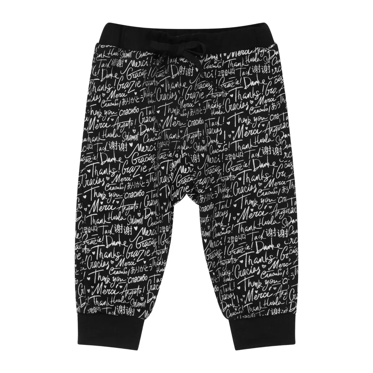 Детские спортивные штаны для девочек с принтом Gratitude Joggers Mixed Up Clothing, Black