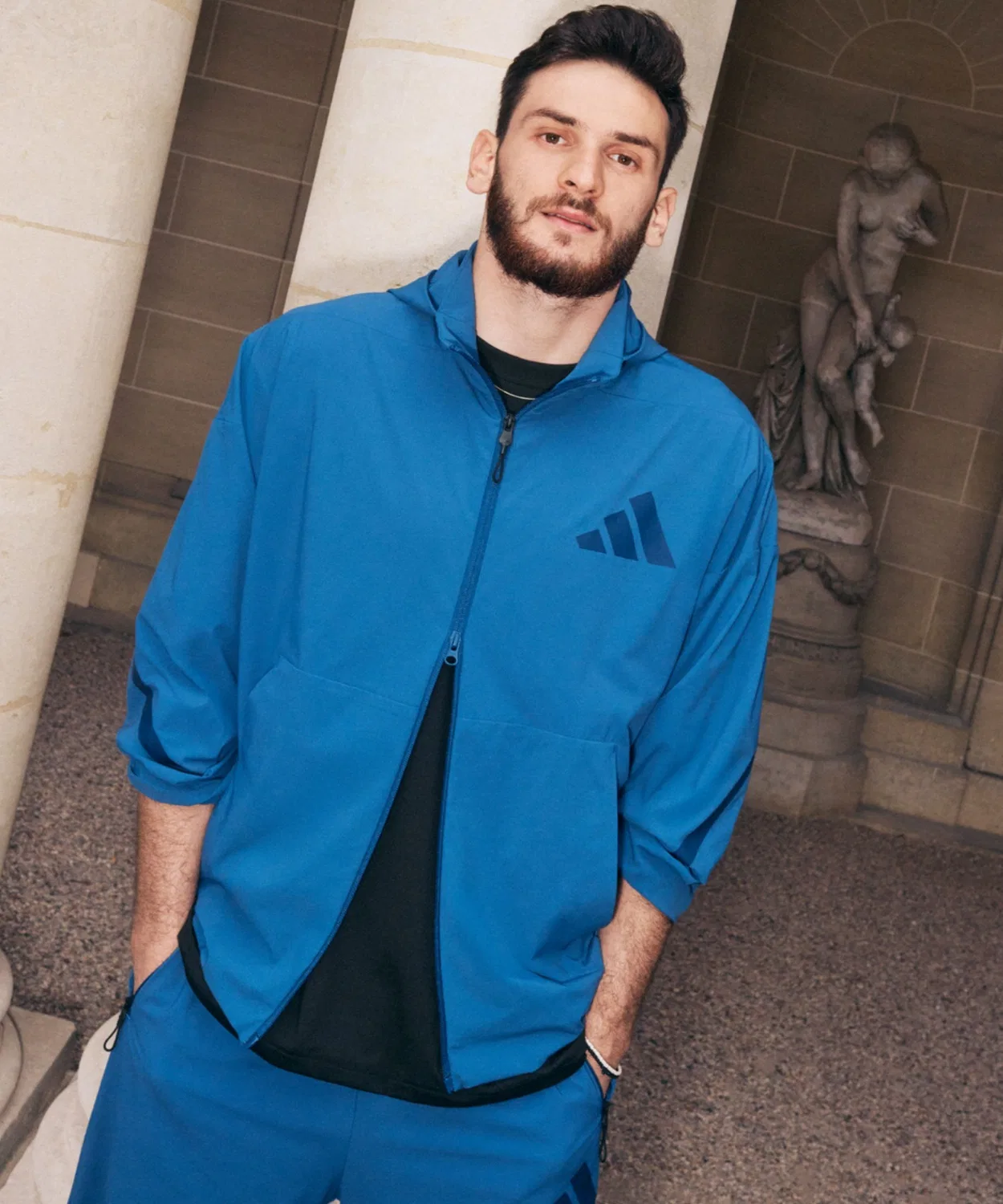 Мужская куртка-трактор с капюшоном, свободного кроя Adidas, Синий — фото 3