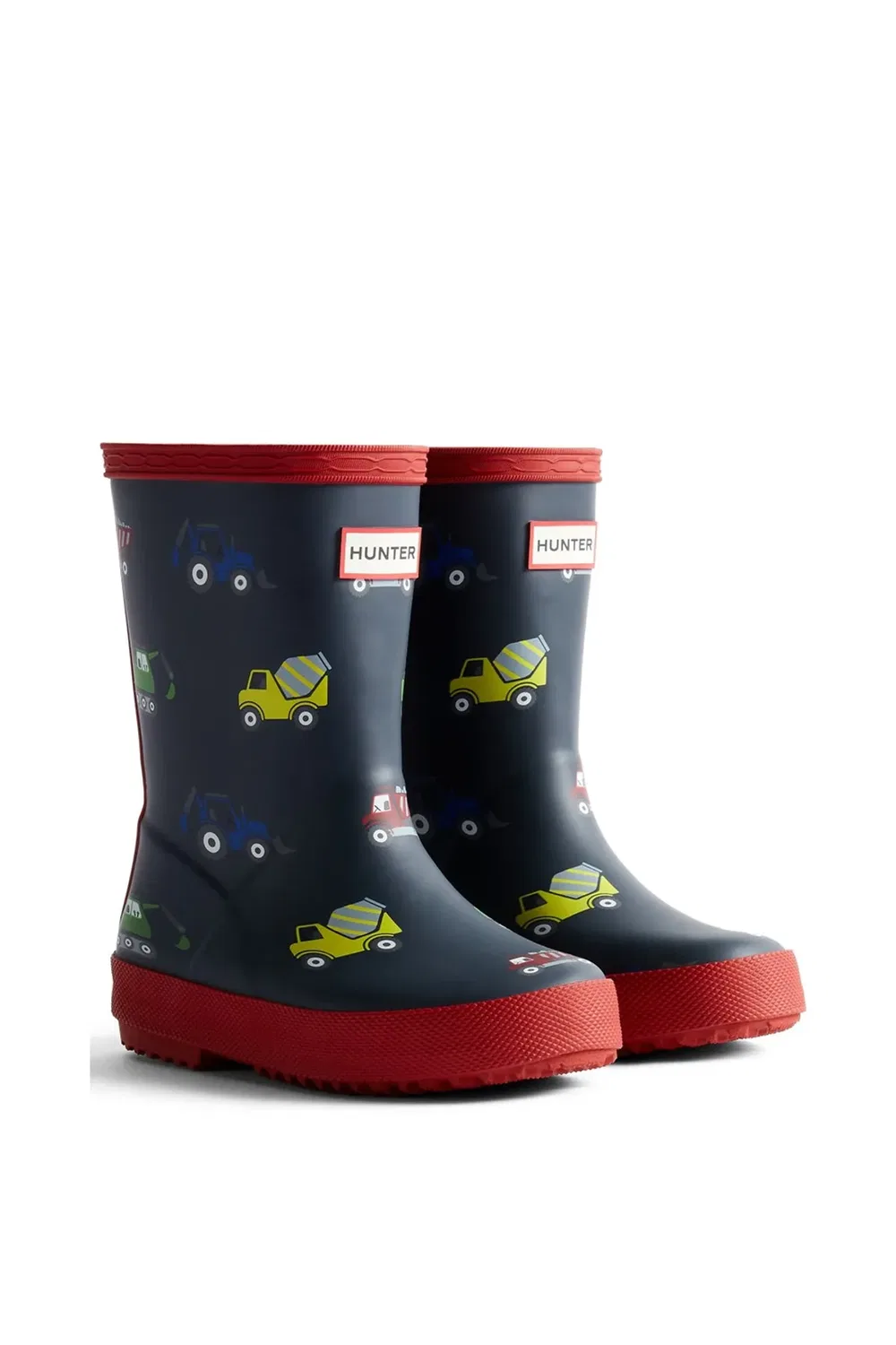 Детский резиновый сапог с принтом Kids First Construction Hunter, Navy
