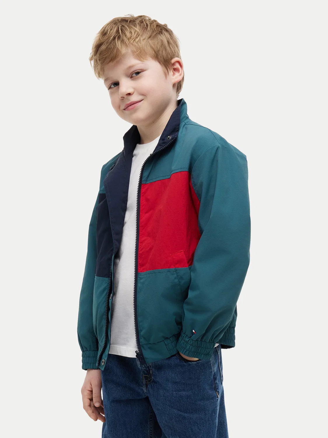 Демисезонная куртка стандартного кроя для мальчика Flag Tommy Hilfiger, темно-синий