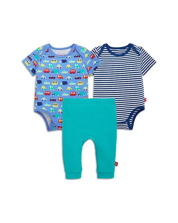 Детский комплект боди и штанов с магнитными застежками CloudStretch Magnetic Me, Blue Multi