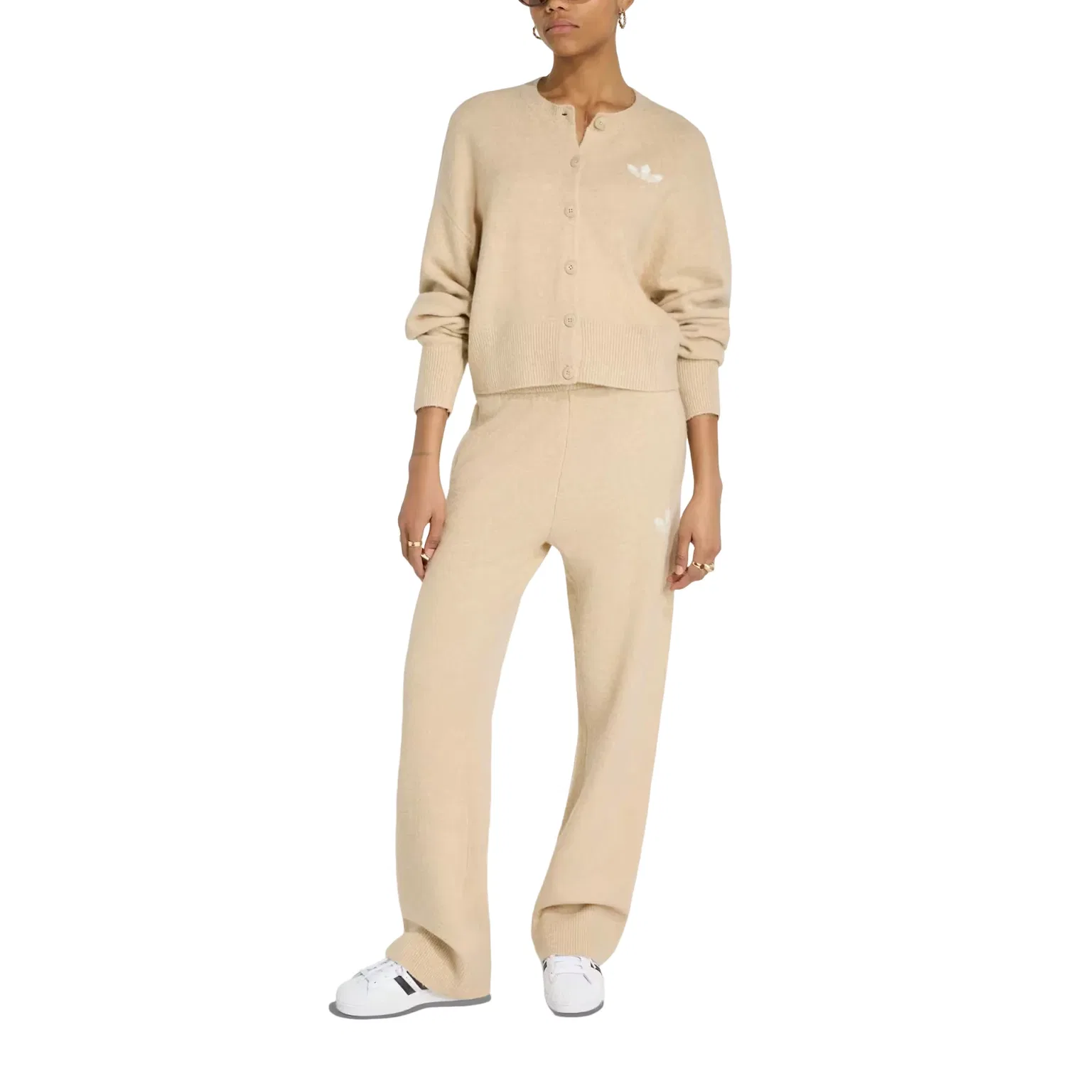 Женская куртка Essentials Knit Cardigan Asia Sizing 'Khaki Three' adidas, Khaki Three — фото 4