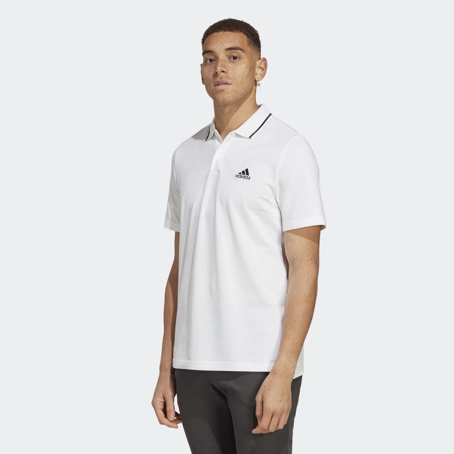 Мужское поло из пике Adidas Essentials Pique Small Logo, Weiß