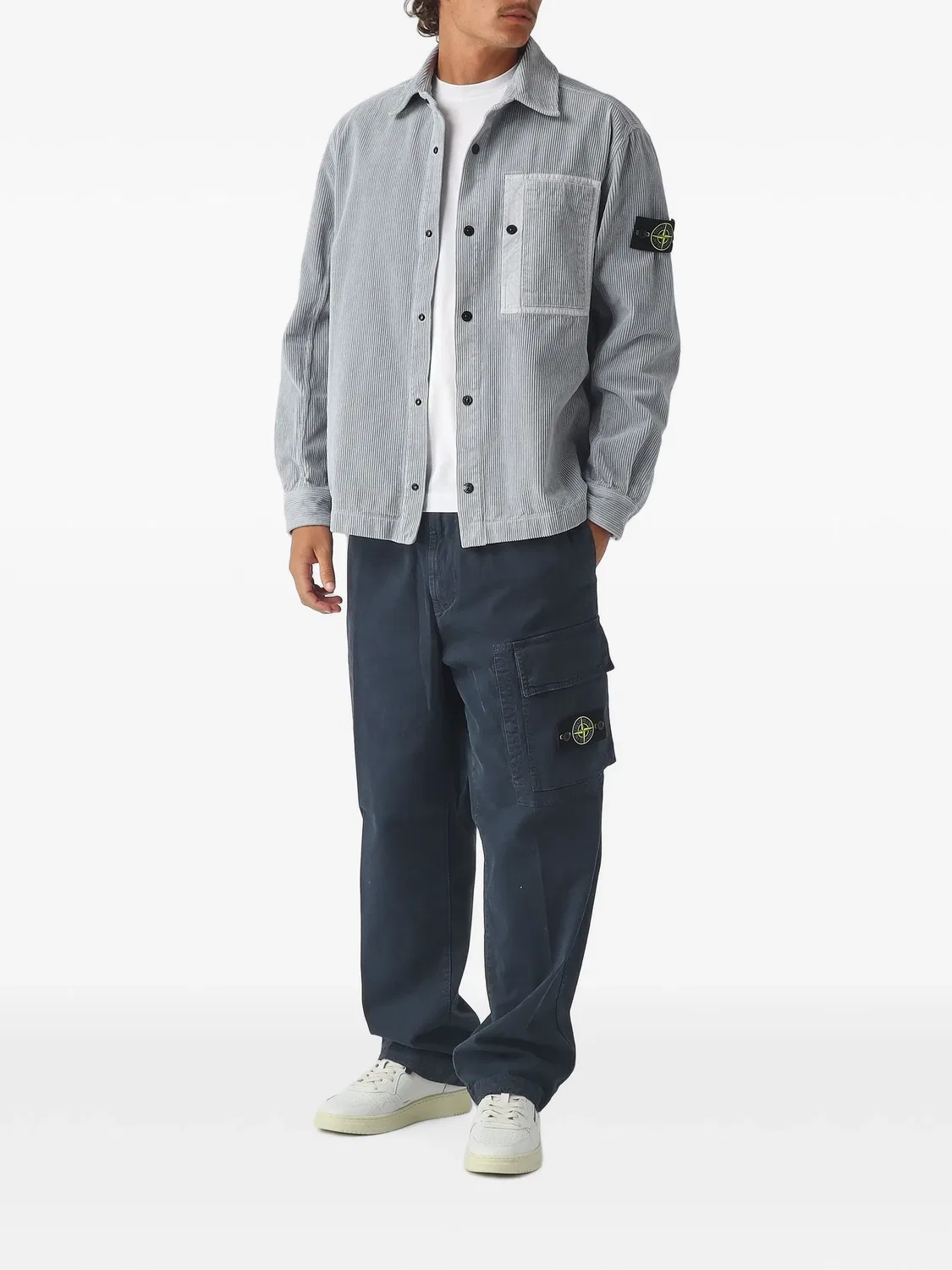 Stone Island Рубашечная куртка из вельвета - серый — фото 2