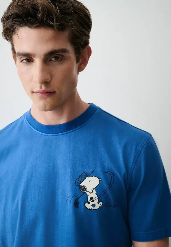 Футболка с принтом Tall fit - t-shirt Next Snoopy, синий — фото 4